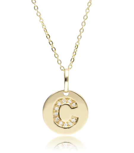 Gargantilla "Bright C" en Oro 18k y Diamantes