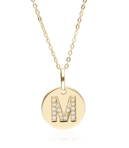 Gargantilla Oro 18k y diamantes 0.054cts "Bright M"