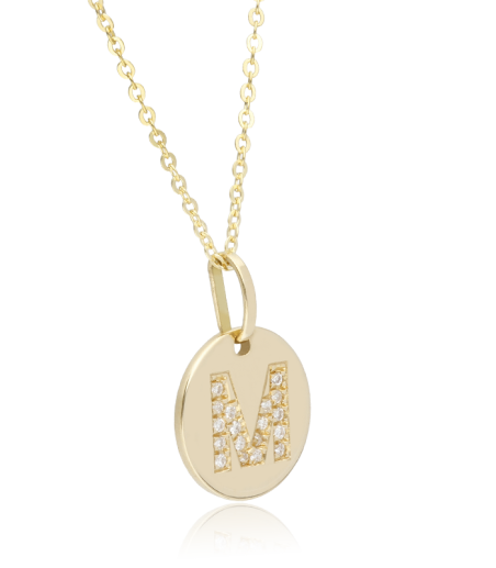 Gargantilla Oro 18k y diamantes 0.054cts "Bright M"