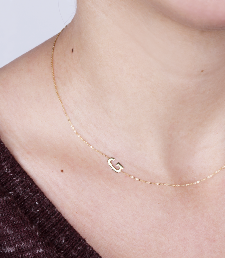 Gargantilla Glam Letra "G" oro 18k