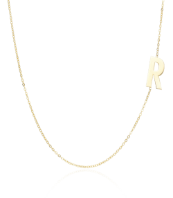 Gargantilla Glam Letra "R" oro 18k