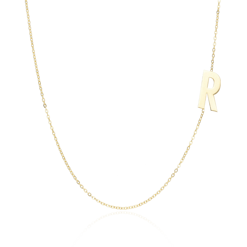 Gargantilla Glam Letra "R" oro 18k