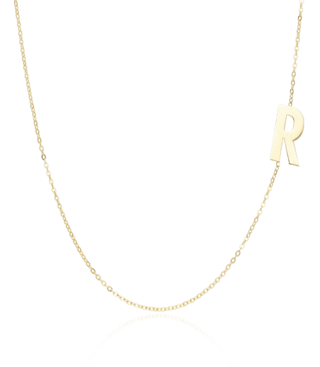 Gargantilla Glam Letra "R" oro 18k