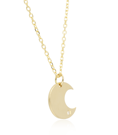 Gargantilla Oro 18k y diamante 0.005cts "Bright Moon"