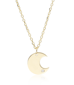 Gargantilla Oro 18k y diamante 0.005cts "Bright Moon"