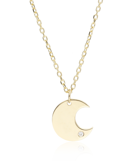 Gargantilla Oro 18k y diamante 0.005cts "Bright Moon"