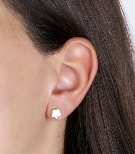 Pendientes Oro 18k y diamantes 0.018cts "Tamanar"