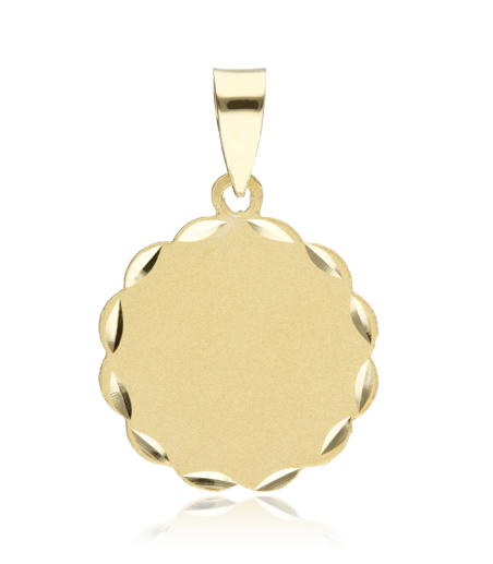 Medalla Oro 18k Tallada 16mm "Tanta"