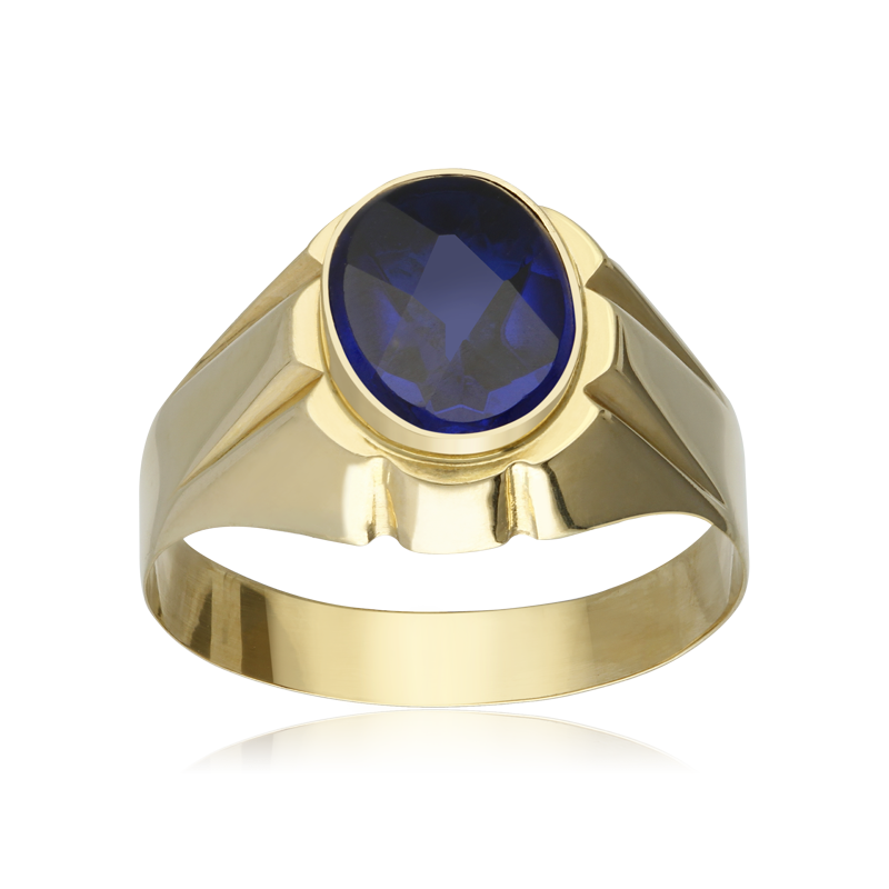 SELLO "ZAIO" P. AZUL Y ORO 18K