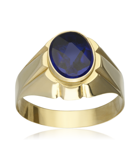 SELLO "ZAIO" P. AZUL Y ORO 18K