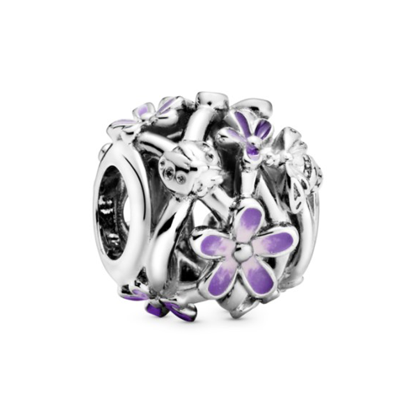 CHARM PLATA MARGARITA MORADA FILIGRANA 798772C02