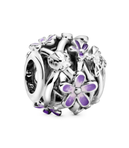 CHARM PLATA MARGARITA MORADA FILIGRANA 798772C02