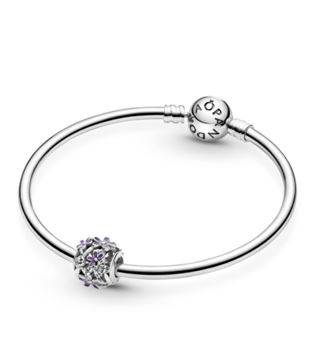 CHARM PLATA MARGARITA MORADA FILIGRANA 798772C02