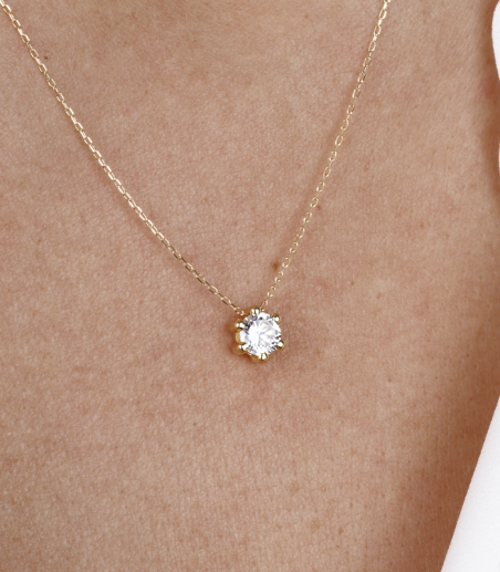 Gargantilla Oro 18k y circonita 5mm "Sixty"