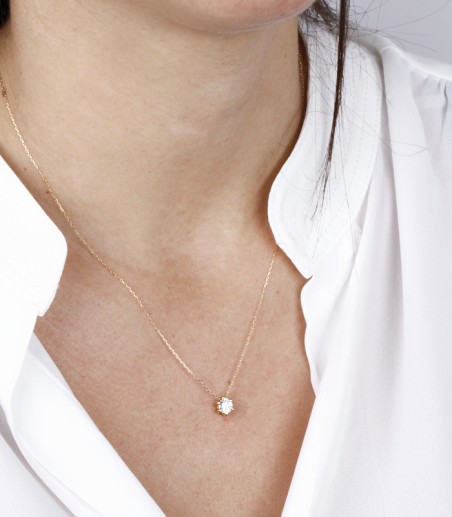 Gargantilla Oro 18k y circonita 5mm "Sixty"