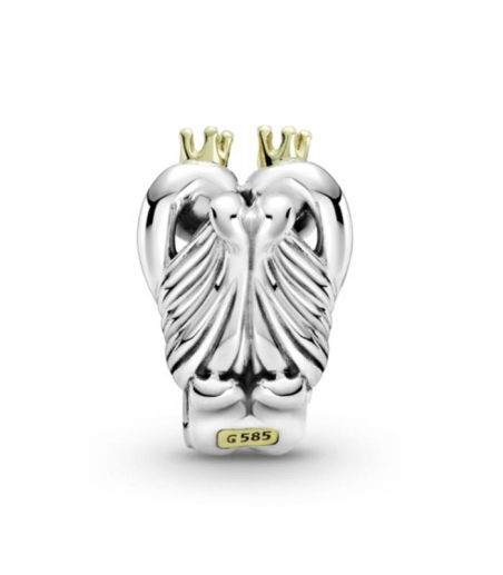 CHARM PLATA Y ORO CISNES Y CORAZON 799315C00