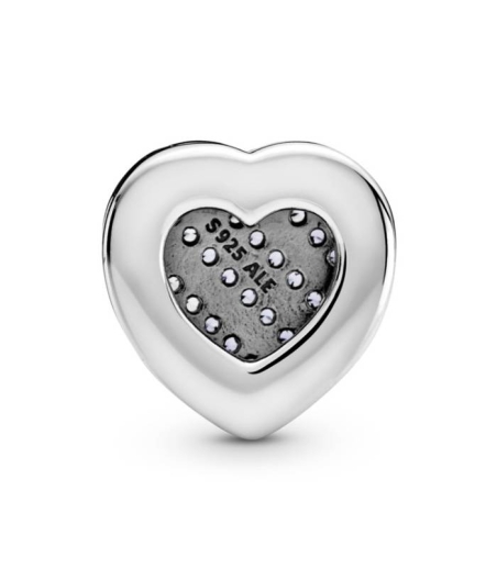 CHARM PLATA REFLEXIONS CORAZON PAVE AZUL 799346C01