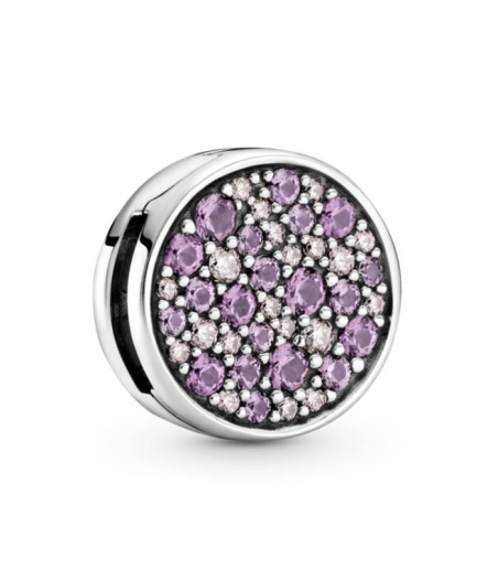 CHARM PLATA REFLEXIONS CIRCULO PAVE ROSA 799362C01