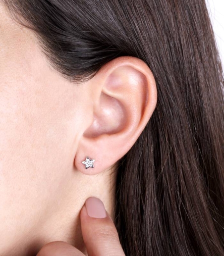 PENDIENTES "LARISA" ESTRELLAS ORO BLANCO 18K