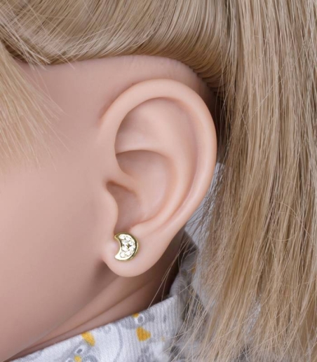 Pendientes Oro 18k Y Circonitas Lunas "Nauplia"