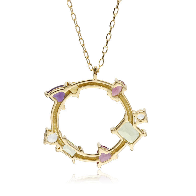 Gargantilla "Paola Stone" en Oro 18k y piedras multicolor