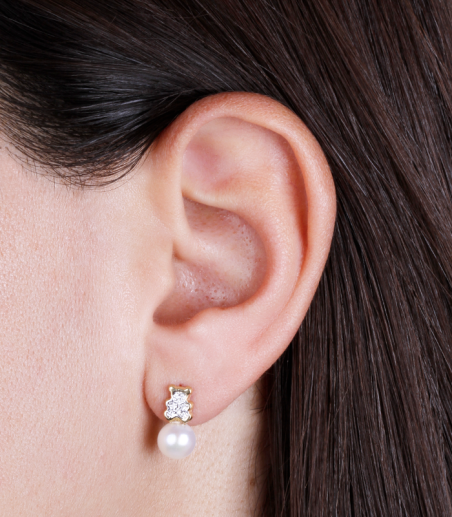 Pendientes Oro 18k y circonitas "Baby Bear"