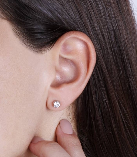 Pendientes "Isis" Oro Blanco 18k  y circonitas