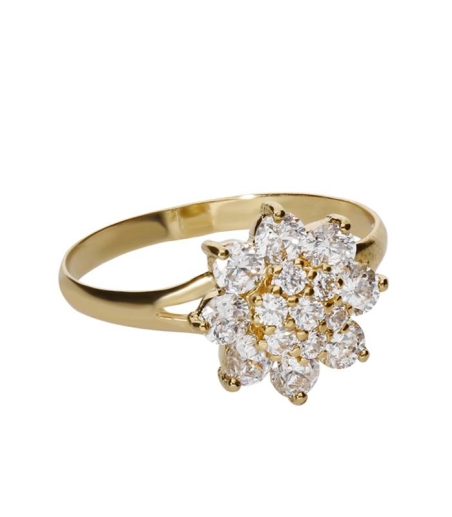 Anillo "Rosette" Oro blanco 18k y Circonitas