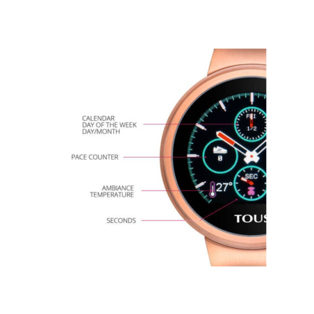 Reloj Tous activity Rond Touch de acero IP rosado  000351650