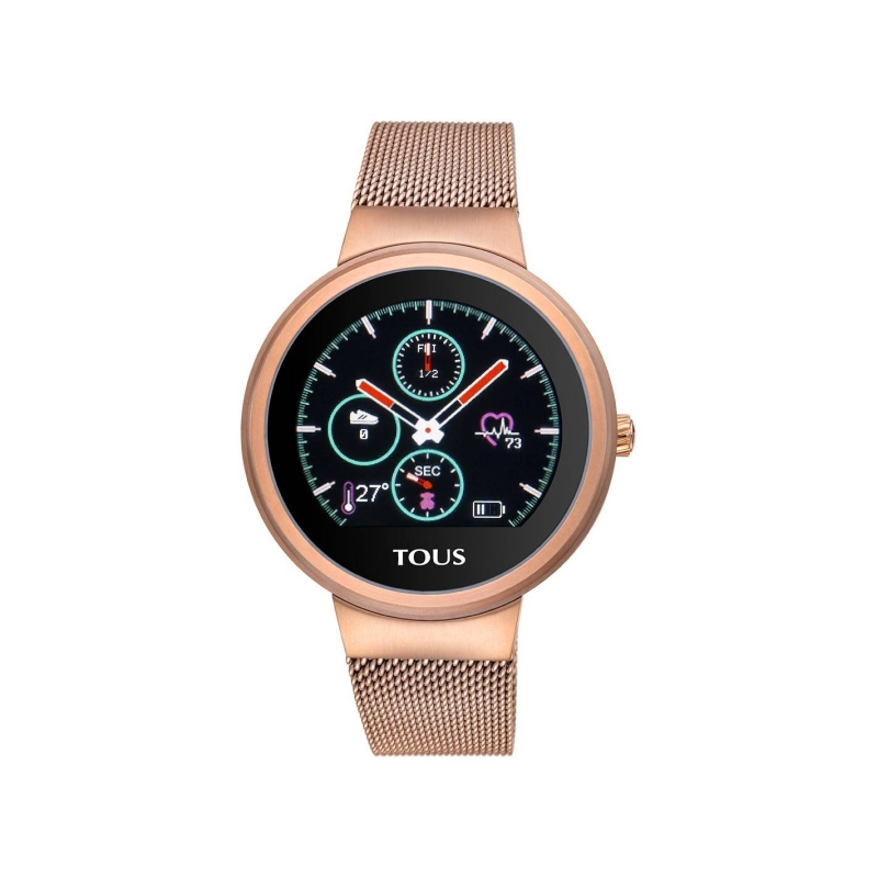 Reloj Tous activity Rond Touch de acero IP rosado  000351650