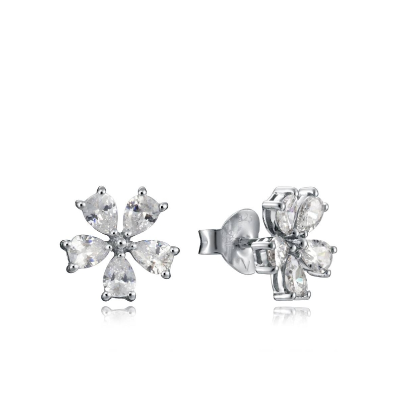 PENDIENTES VICEROY PLATA DE LEY CON DISEÑO DE FLOR