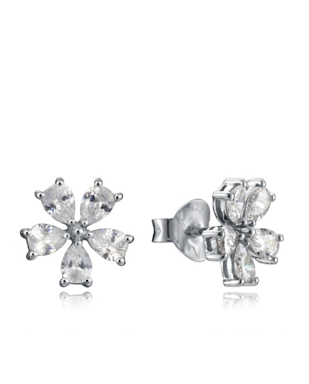 PENDIENTES VICEROY PLATA DE LEY CON DISEÑO DE FLOR