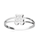 Anillo "Baby Bear" Osito Oro Blanco 18k