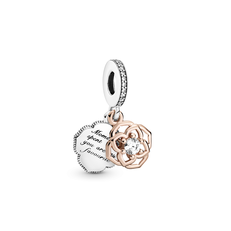 Charm Colgante Pandora Rose y Plata bicolor 789373C01 Charm Colgante Pandora Rose y Plata bicolor 789373C01