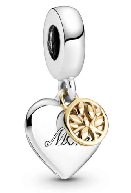 Charm colgante Pandora corazón con árbol de la vida en oro 799366C00