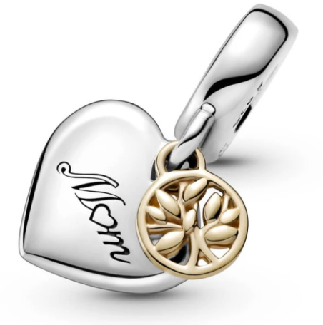 Charm colgante Pandora corazón con árbol de la vida en oro 799366C00