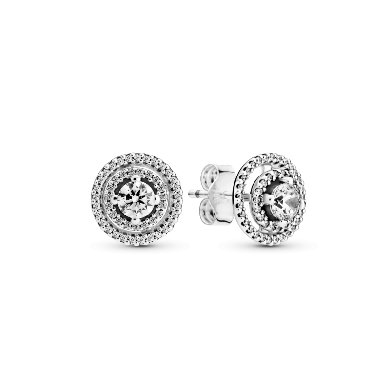 Pendientes Pandora plata Doble Halo Brilllante 299411C01