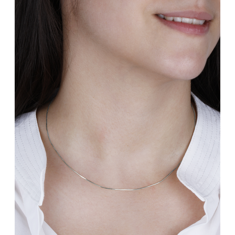 CADENA "GIANNA" COLA DE RATÓN ORO BLANCO 18K
