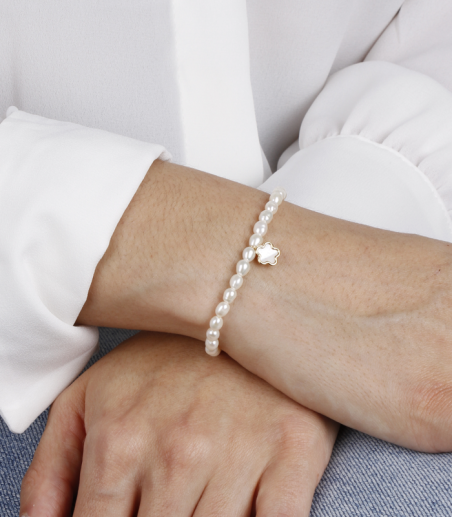 Pulsera Oro 18k y Perlas Cultivadas "Pétale"