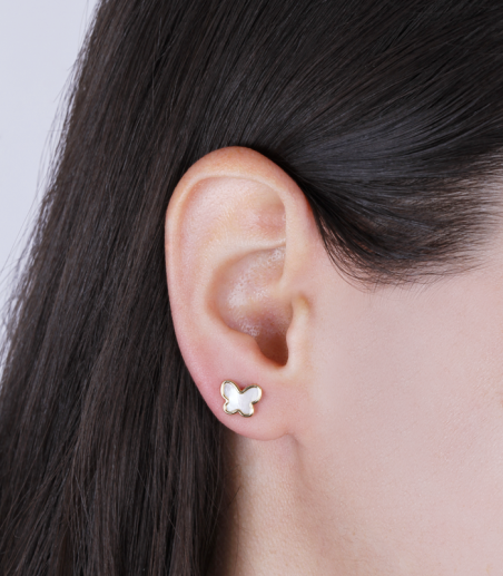 Pendientes Oro 18k y nácar "Nacre"