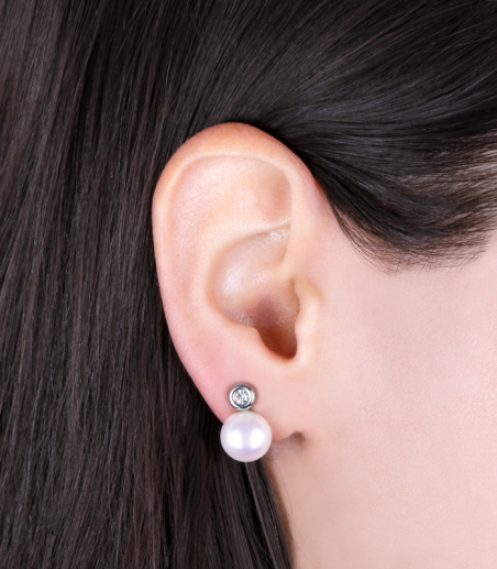 Pendientes Plata, circonitas y perlas "Norma"