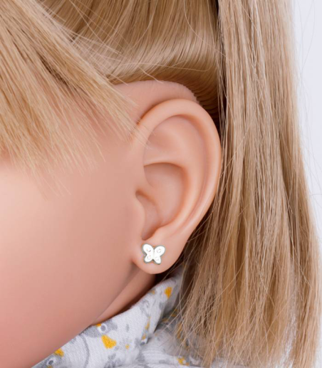 PENDIENTES "CAROLINA" MARIPOSAS ORO BLANCO 18K