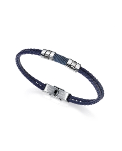 PULSERA PIEL DOBLE TRENZADA FINA Y ACERO S F 6456P01013