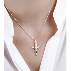 Colgante Cruz Plata primera ley "Mornire"