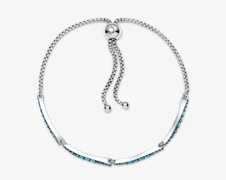 Pulsera con cierre deslizante azul ondulada 599436C01