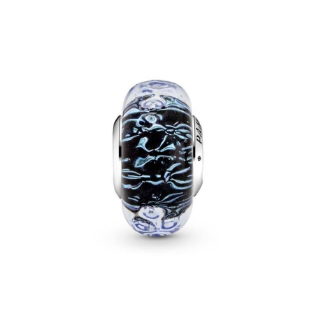 CHARM PLATA CRISTAL MURANO AZUL OSCURO 798938C00