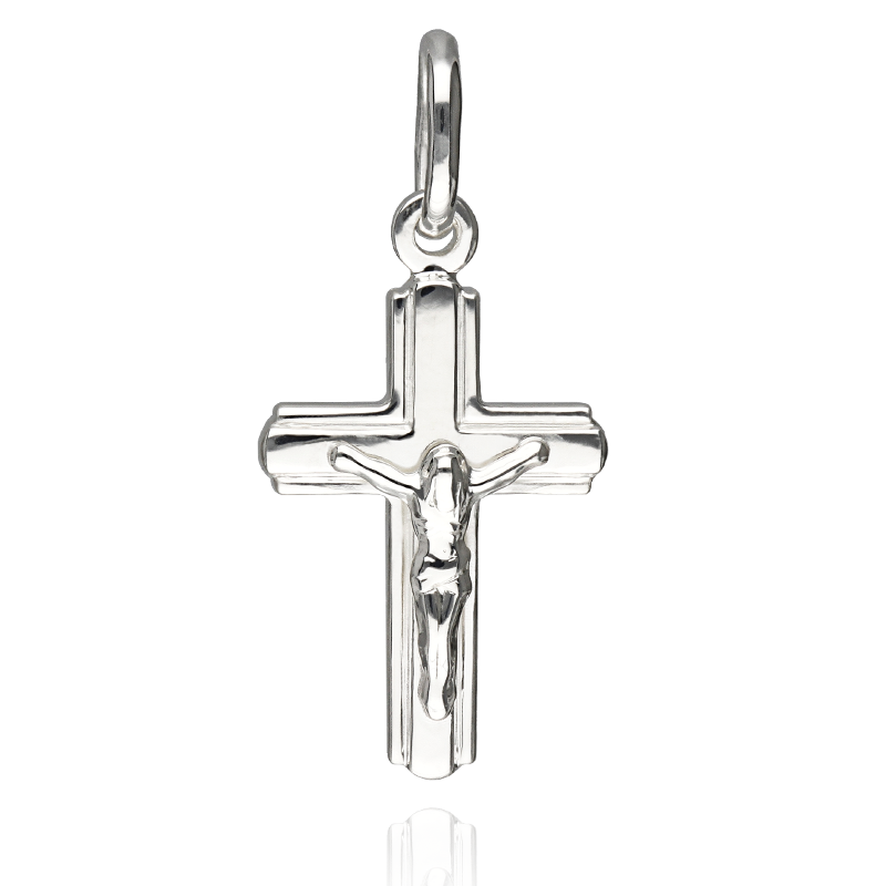 COLGANTE PLATA CUZ CRISTO 18X13MM