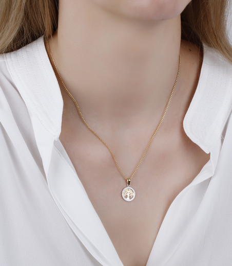 Colgante Oro 18k y circonitas "Boja"