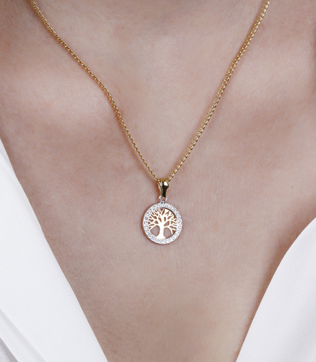 Colgante Oro 18k y circonitas "Boja"
