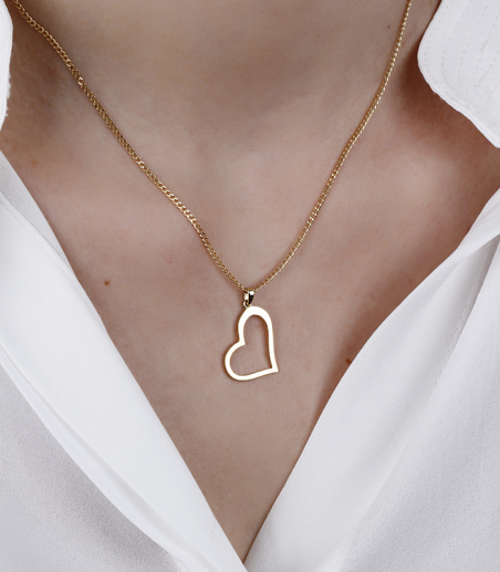 Corazón plano Oro 18k